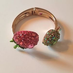 Betsey Johnson Apple and strawberry Studded Bracelet